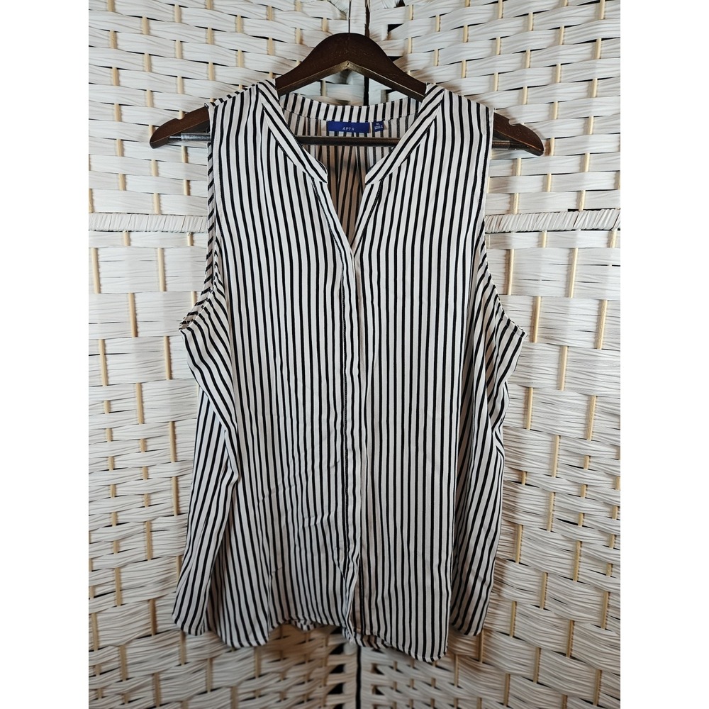 Apt.9 Womens XL Striped Blouse Preppy Work Teacher